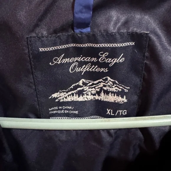 American Eagle Outfitters Navy Jacket with Light Teal Trim - Picture 2 of 4